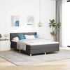 vidaXL Cama com Estrado Cinzento escuro 160 x 200 cm tecido