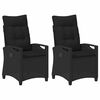 vidaXL Cadeira de Jardim 2 pcs Preto 56 x 64 x 94 cm A&ccedil;o e Poli&eacute;ster