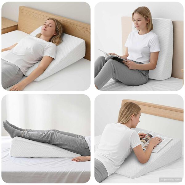 vidaXL Travesseiro em Wedge Liso Branco 69 x 64 x 19 cm