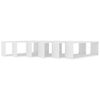 vidaXL Prateleiras parede forma de cubo 6 pcs derivados madeira branco