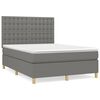 vidaXL Cama com molas/colch&atilde;o 140x200 cm tecido cinzento-escuro