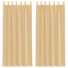 vidaXL Cortinas de voile com bolsos para var&atilde;o 2 pcs areia