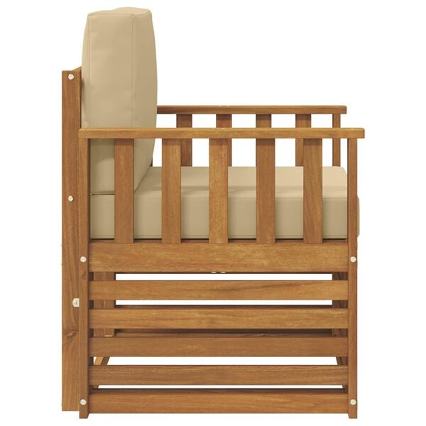 vidaXL Conjunto de Sof&aacute;s para Exterior Natural 71 x 63 x 73 cm