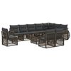vidaXL Conjunto de Sof&aacute; de Jardim 11 unid. Cinza e Cinza Escuro