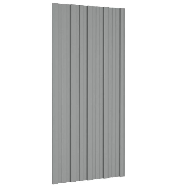 vidaXL Painel de telhado 36 pcs Cinzento 100 x 45 cm A&ccedil;o galvanizado