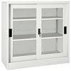 vidaXL Arm&aacute;rio com porta deslizante a&ccedil;o 90x40x90 cm cinzento-claro