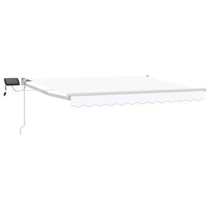 vidaXL Toldo retr&aacute;til manual com LEDs Branco 3 x 2,5 m