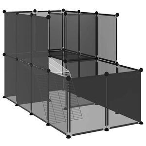 vidaXL Gaiola para animais pequenos 142x74x93 cm PP e a&ccedil;o preto