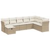 vidaXL 8 pcs conjunto de sof&aacute;s p/ jardim com almofad&otilde;es vime PE bege