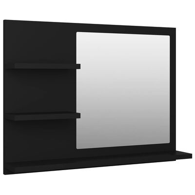 vidaXL Espelho de casa de banho 60x10,5x45 cm contraplacado preto