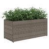 vidaXL Canteiro jardim com 2 vasos 2pcs 72x30x32 cm vime PE cinzento