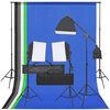 vidaXL Kit de est&uacute;dio fotogr&aacute;fico com conjunto de ilumina&ccedil;&atilde;o e fundo