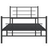 vidaXL Estrutura de cama com cabeceira e p&eacute;s 100x190 cm metal preto