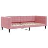 vidaXL Sof&aacute;-cama com gavet&atilde;o e gavetas 90x200 cm veludo rosa