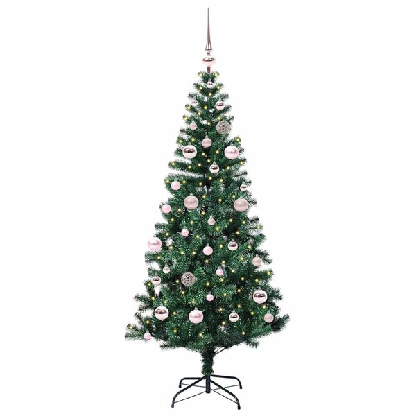 vidaXL &Aacute;rvore de Natal Artificial Pr&eacute;-iluminada Verde 150 cm