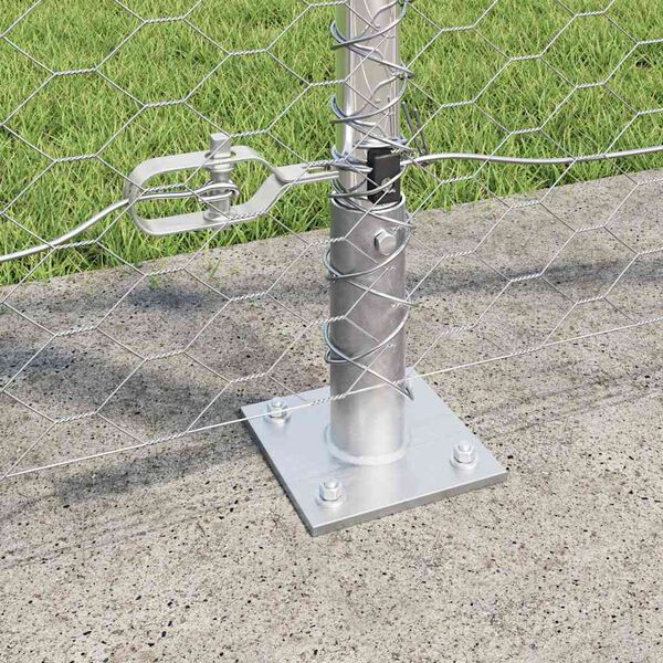 vidaXL Poste de Cerca Prateado 50 x 1,2 m (malha de 36 mm) A&ccedil;o