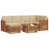 vidaXL Conjunto de Sof&aacute; Sectional com almofada 7 pcs Natural e Bege