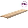 vidaXL Tapetes de escada 16 pcs 120x25x2cm carvalho maci&ccedil;o n&atilde;o tratado