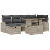 vidaXL Conjunto de Sof&aacute; de Jardim 7 unid. Cinzento-claro vime PE