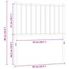 vidaXL Cabeceira de substitui&ccedil;&atilde;o 80 cm metal branco