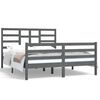 vidaXL Estrutura de cama king 150x200 cm madeira maci&ccedil;a cinza