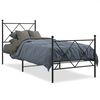 vidaXL Estrutura de cama com cabeceira e p&eacute;s 80x200 cm metal preto