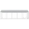 vidaXL Canil de exterior com teto 3x7,5x2,5 m a&ccedil;o galvanizado prateado