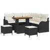 vidaXL Conjunto de Sof&aacute; de Jardim 8 unid. Preto vime PE