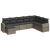 vidaXL 8 pcs conjunto sof&aacute;s de jardim c/ almofad&otilde;es vime PE cinzento