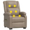 vidaXL Poltrona de massagens elevat&oacute;ria couro artificial cappuccino
