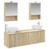 vidaXL Conjunto de Arm&aacute;rios para Banheiro 5 pcs Carvalho Sonoma