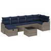 vidaXL Conjunto de Sof&aacute;s com almofada Cinza e Azul Marinho vime PE