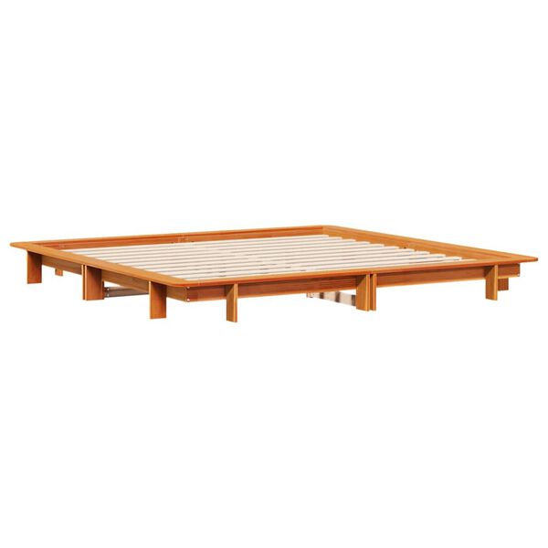 vidaXL Cama sem colch&atilde;o 180x200 cm pinho maci&ccedil;o castanho-mel