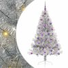 vidaXL &Aacute;rvore de Natal Artificial Pr&eacute;-iluminada Prateado 180 cm PET