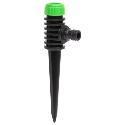 vidaXL Sprinklers rotativos 6 pcs 3x6x19,5 cm ABS/PP verde/preto