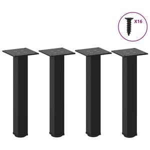 vidaXL P&eacute;s para mesa de centro 4 pe&ccedil;as, preto, 30-32 cm, a&ccedil;o