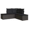 vidaXL 5 pcs conjunto sof&aacute;s de jardim com almofad&otilde;es vime PE preto