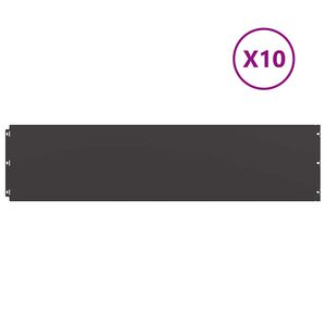 vidaXL Orlas de relvado 10 pcs preto 25x103 cm aço laminado a frio