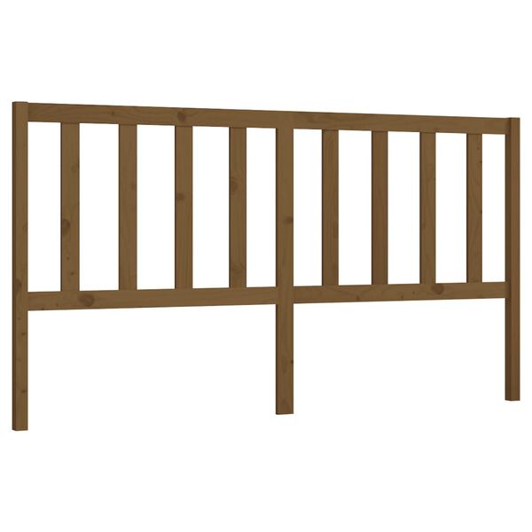 vidaXL Cabeceira de cama 206x4x100 cm pinho maci&ccedil;o castanho mel