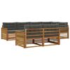 vidaXL Conjunto de Sof&aacute;s para Exterior 7 unid. Natural e Antracite