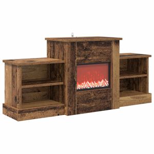 vidaXL Lareira el&eacute;trica Madeira antiga 110 x 30 x 50 cm
