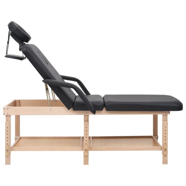 vidaXL Mesa de massagens com 3 zonas couro artificial preto