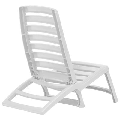 vidaXL Cadeiras de praia dobráveis 4 pcs plástico branco