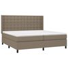 vidaXL Cama box spring colch&atilde;o/LED 200x200cm tecido cinza-acastanhado