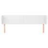 vidaXL Cabeceira de cama c/ abas couro artificial183x23x78/88cm branco