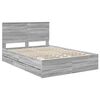 vidaXL Estrutura da Cama com gaveta Cinza Sonoma 140 x 190 cm