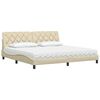 vidaXL Cama com colch&atilde;o 200x200 cm tecido cor creme