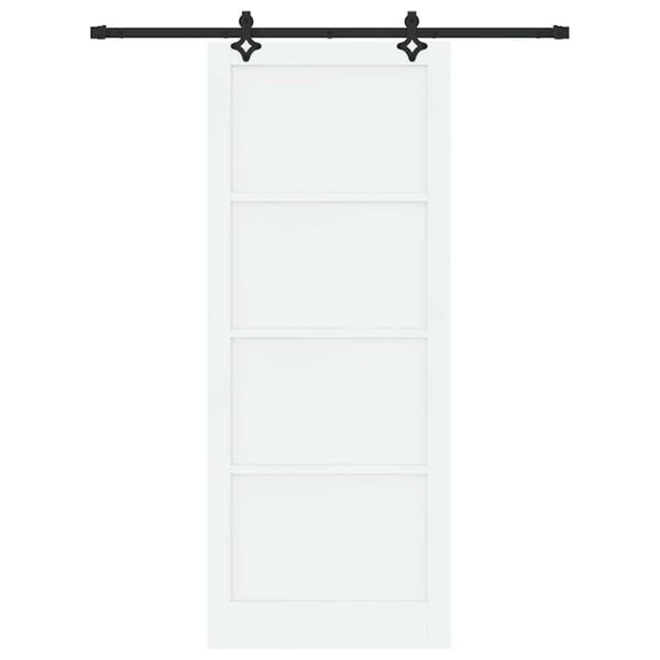 vidaXL Porta Deslizante Branco e Preto 93 x 232 cm