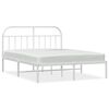 vidaXL Estrutura de cama com cabeceira 140x200 cm metal branco