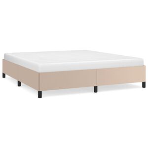 vidaXL Estrutura de cama sem colch&atilde;o 160x200 cm couro artificial cappuccino